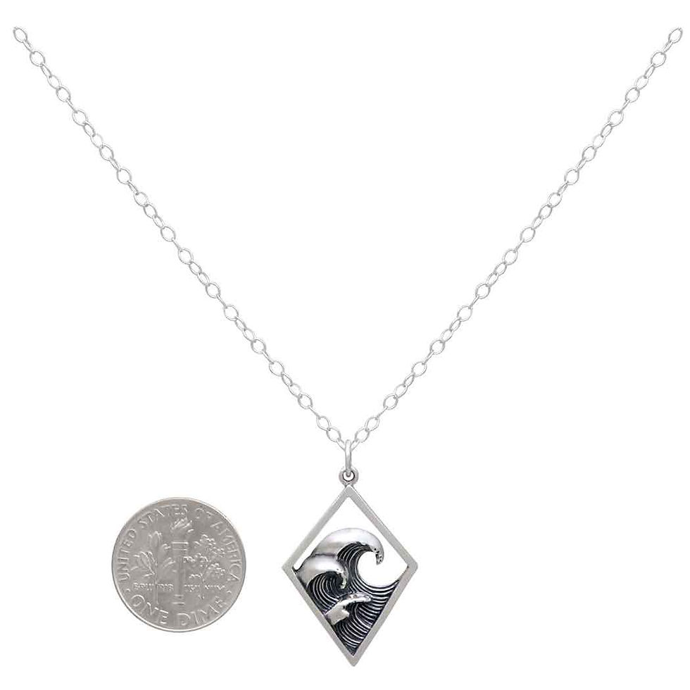 Thumbnail: Sterling Silver Three Waves Necklace