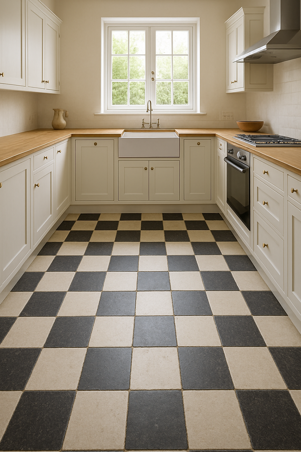 Thumbnail: Parisian Chequerboard Tumbled Marble Tiles
