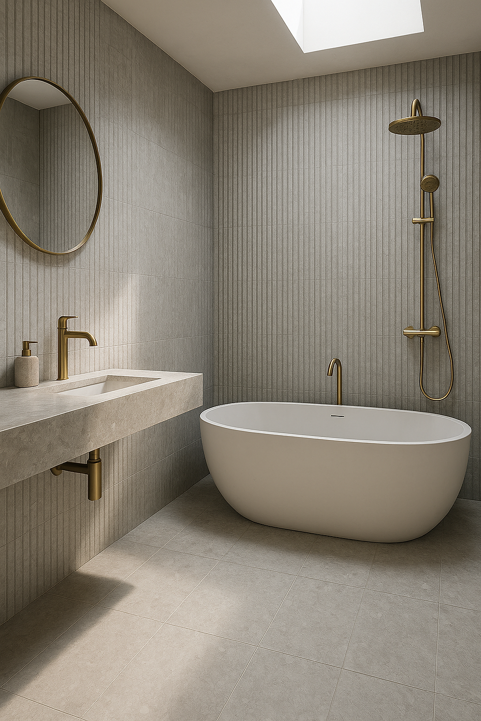 Thumbnail: Grigio Alpi Grey Limestone Fluted Wall Cladding Panel (Reeded Tile)
