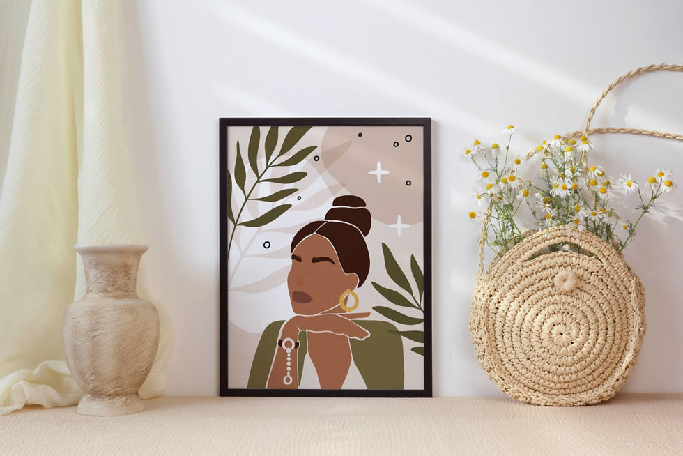 Thumbnail: Boho art - woman deep in thought