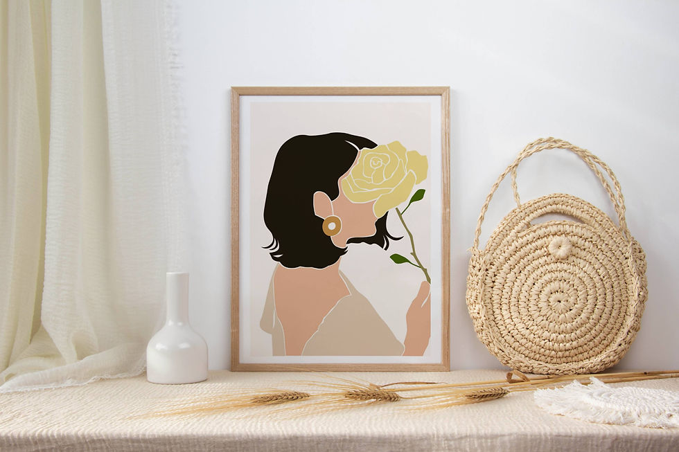 Thumbnail: Boho art - woman with rose