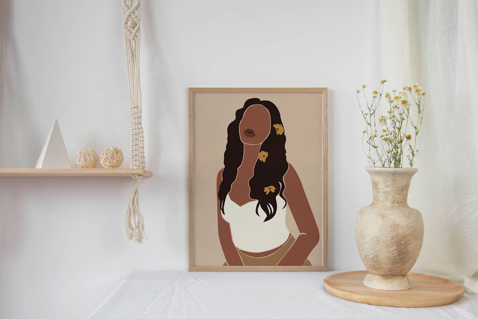 Thumbnail: Boho art - woman with flowers in her hair