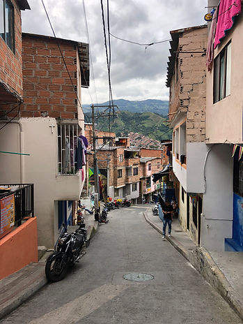 Medellin street in the Communa 13 neighborhood on the Graffiti Tour