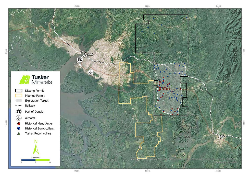 Diwong South Exploration Target extent within Tusker’s broader project tenure.