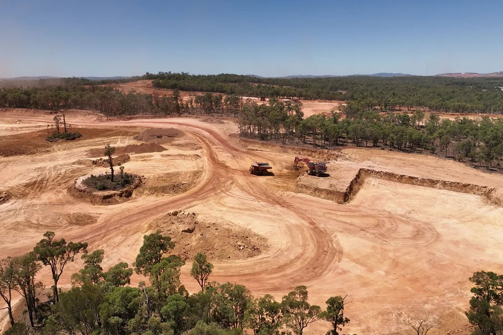 Figure 1: Historical bauxite mining activity in the Darling Range region of Western Australia, showcasing typical red-oxide terrain and open-cut techniques. (source: WA Today). | Samso Insights