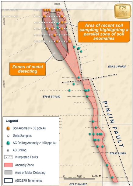 Figure 5: Map of recent activity within the northern portion of the Laverton South Project (source: E79) | Samso News