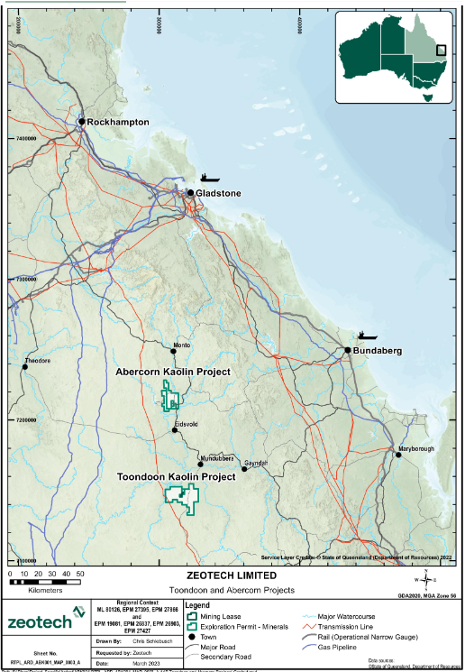 Figure 1: Toondoon Kaolin Project map (source: ZEO) | Samso News