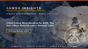 A Real Critical Metal Narrative For 2026 - The Year a Minor Metal becomes a Strategic Lever - An Investor's dream with Global Low Inventory and a Surging Demand - Tungsten