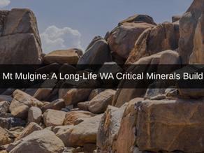 Mt Mulgine Scoping Study Demonstrates Globally Significant Critical Minerals Project | Samso News