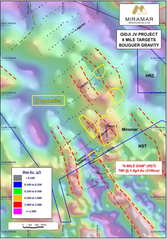 Figure 2: Cross section showing GJRC029 about the 8 Mile mafic unit and the IP anomaly. (source: M2R) | Samso News