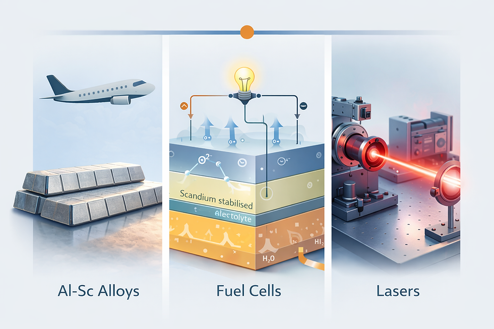 Figure 4: Applications of scandium in industry (source: Samso) | Samso Insights
