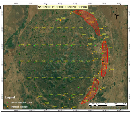 Figure 2: Proposed Sampling Points and Gallium Zones at Nathace Hill (source: DY6) | Samso News