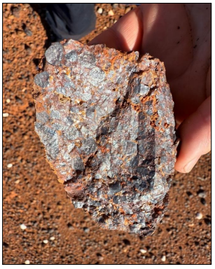 Figure 4: Gallium mineralisation within hard pisolitic agglomerate yielding 146 g/t Ga from sample 30030 (source: WYX)
