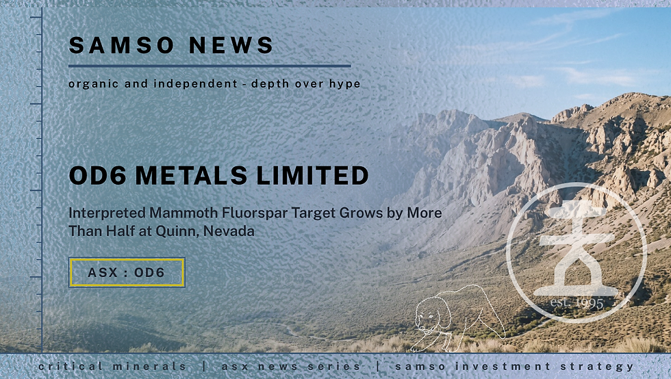 OD6 Metals (ASX: OD6) Expands the Interpreted Mammoth Fluorspar Target at Quinn, Nevada, by More Than Half