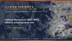 Samso Insights cover for Austral Resources Australia, what it actually owns now
