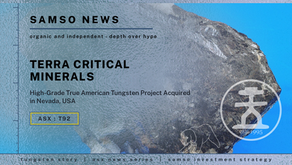 Terra Critical Minerals Acquires High-Grade True American Tungsten Project in Nevada, USA | Samso News