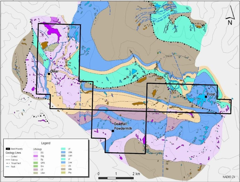 Figure 2: Baird Project geology map (Source: IPO Prospectus )