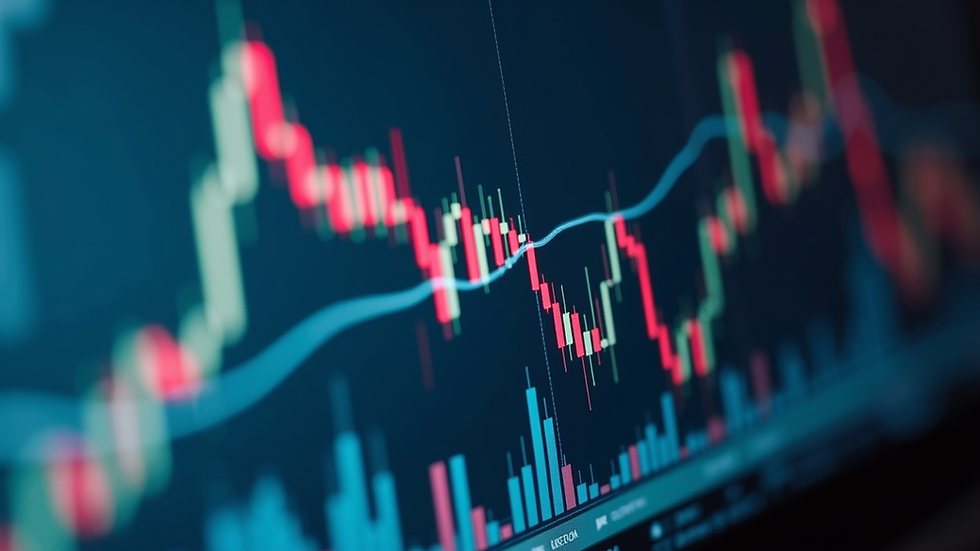 Close-up view of a stock market graph showing emerging market indices