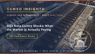 ASX Data Centre Stocks: What the Market Is Actually Paying