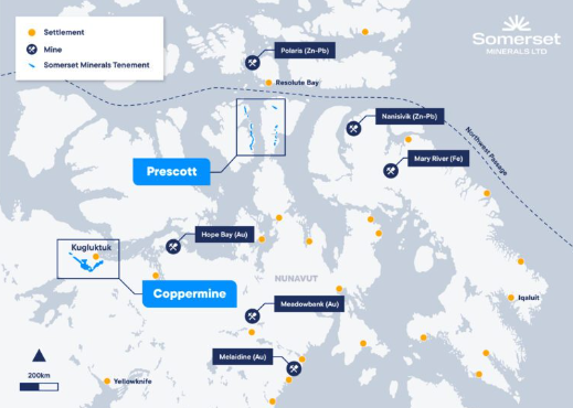 Figure 1: Somerset Project locations and mines in Nunavut. (source: SMM) | Samso News