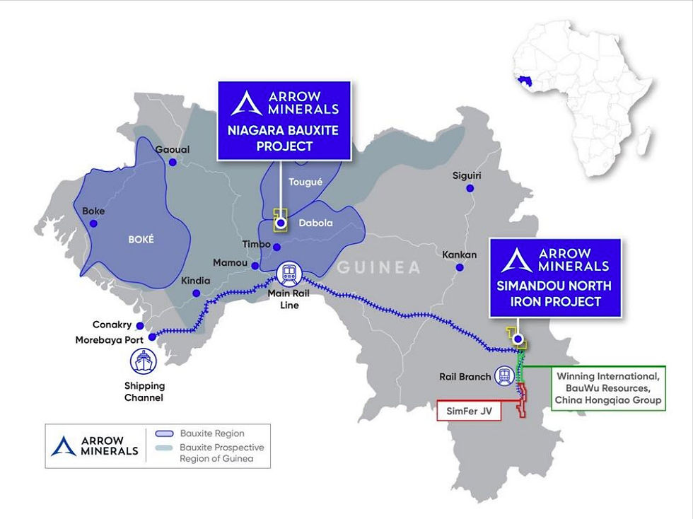 Figure 14: Project location plan for Arrow Minerals Limited. (source: Arrow Minerals Limited). | Samso Insights