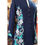 Thumbnail: Coat long wool blue color with crème turquoise flowers