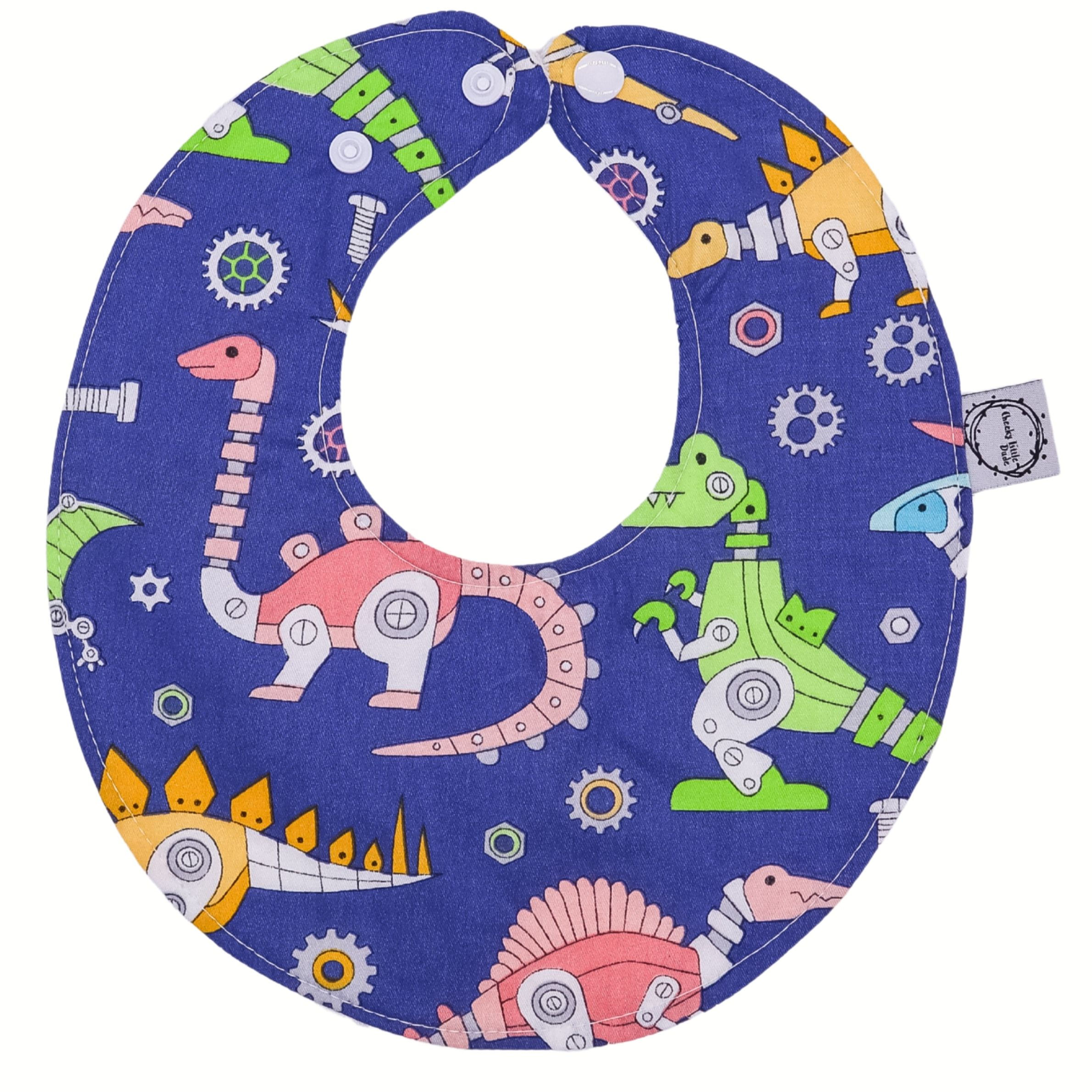 Dino Bolts Round Bib