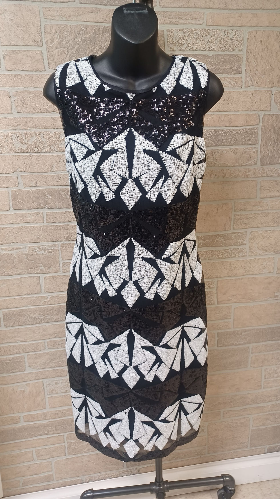 Black and White Sequin Dress Frankie Lyman