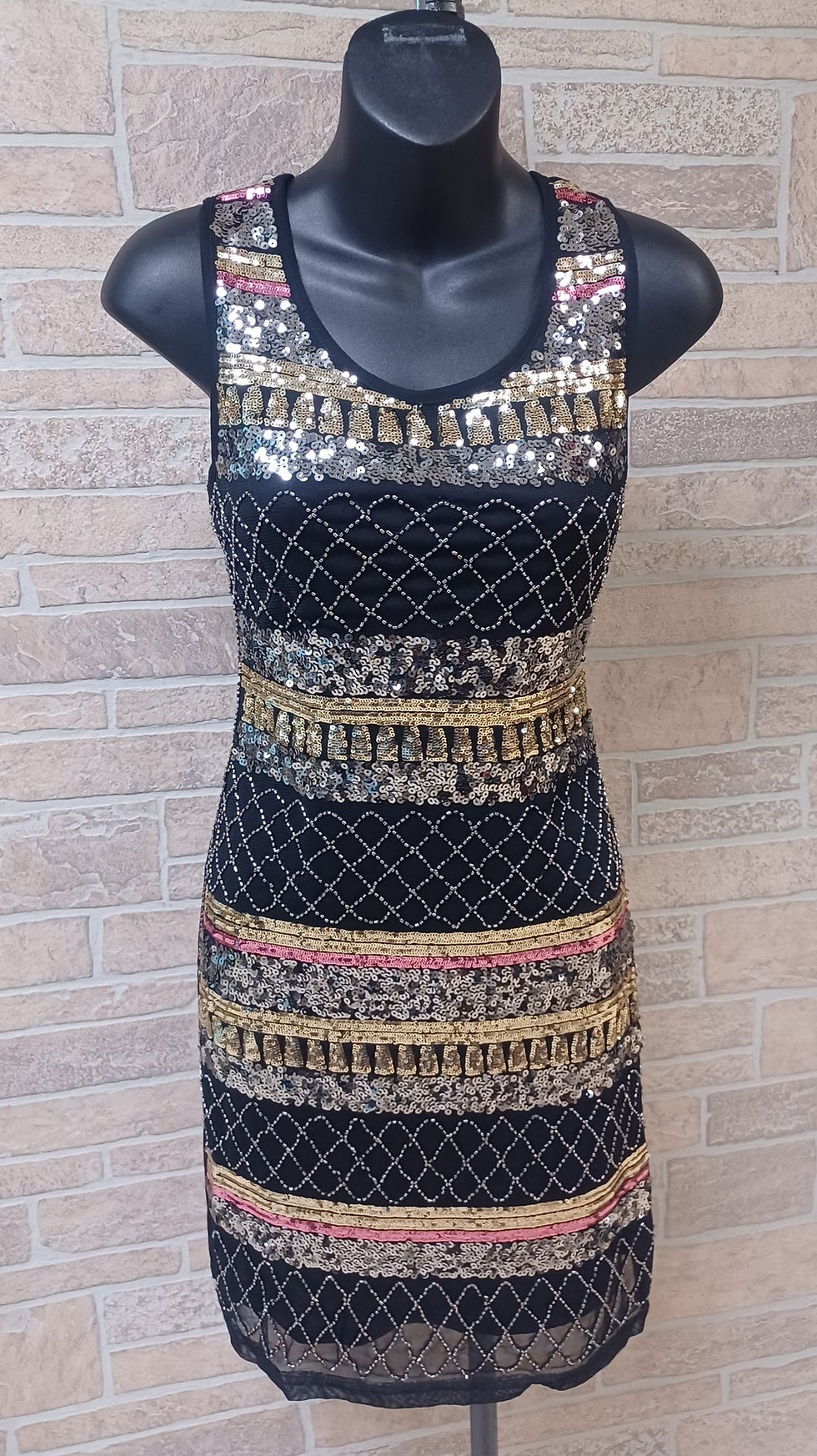 Black Multi Colored Sequin Dress