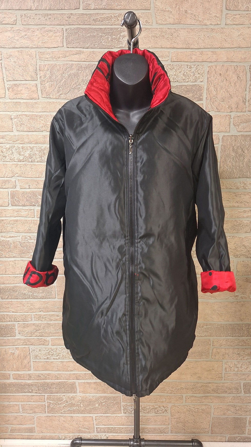 Thumbnail: Red and Black Puffer Jacket