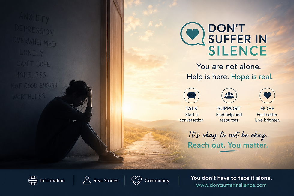Don't Suffer in Silence health and wellbeing message