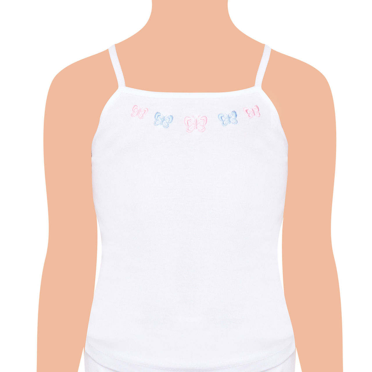 Tutku Kız Çocuk İp Askılı İşlemeli Atlet - (TKC0165)