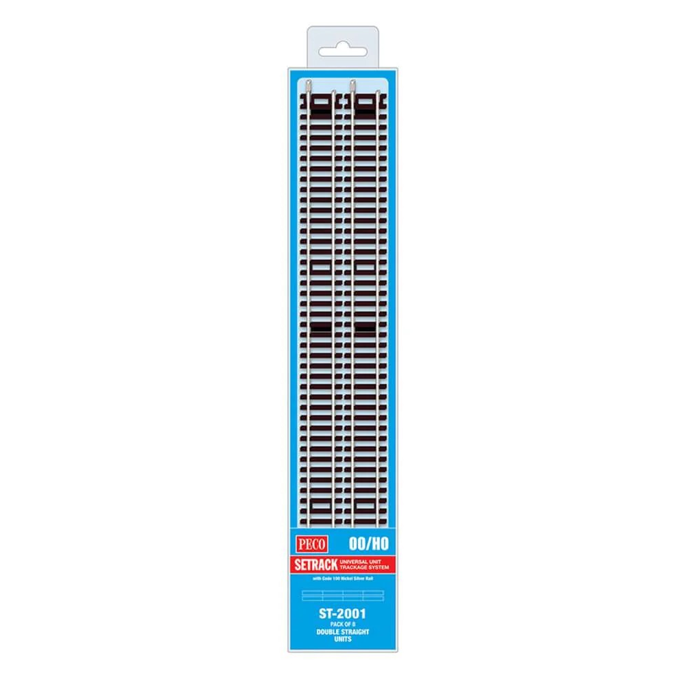 Peco Double Straight (Pack of 8) 335mm Long OO Gauge SKU: ST-2001
