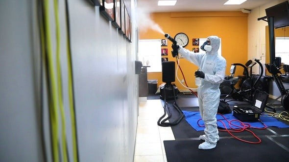 eco echo steam clean in gym disinfect