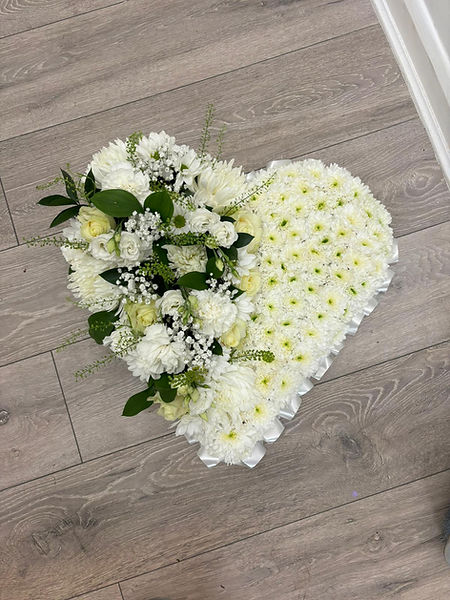 embedded floral heart tribute