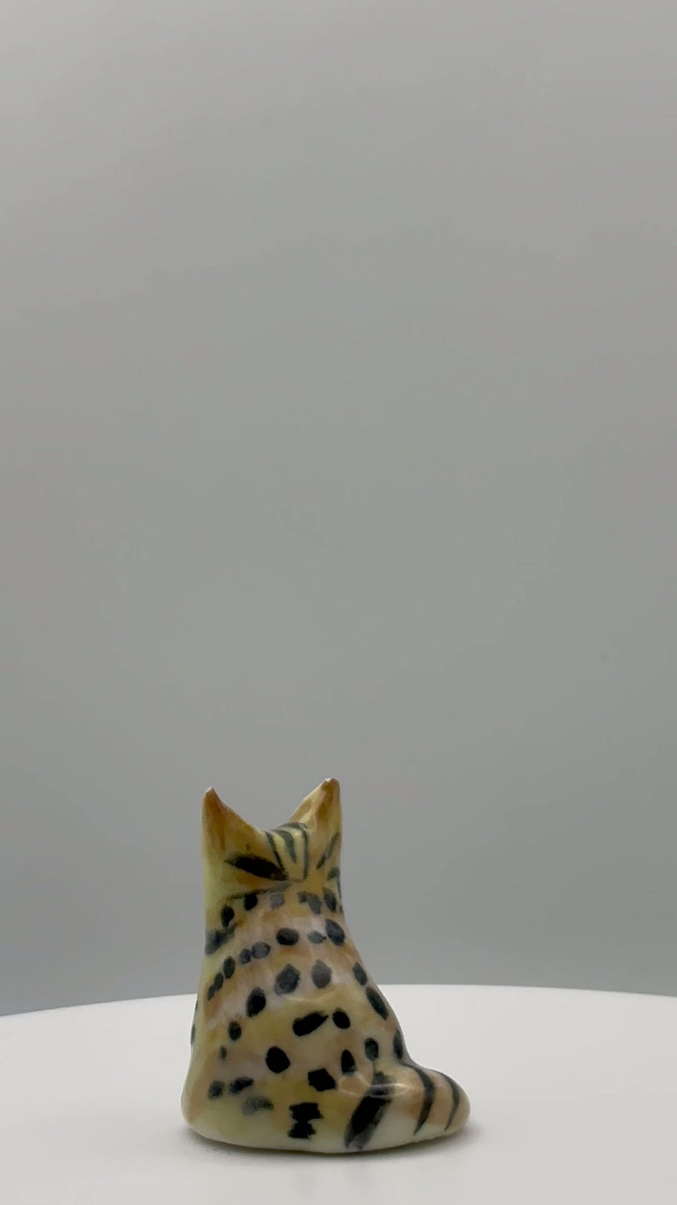 Thumbnail: "Tiny Savannah" Miniature Porcelain Cat - Crafty Lil Creatures