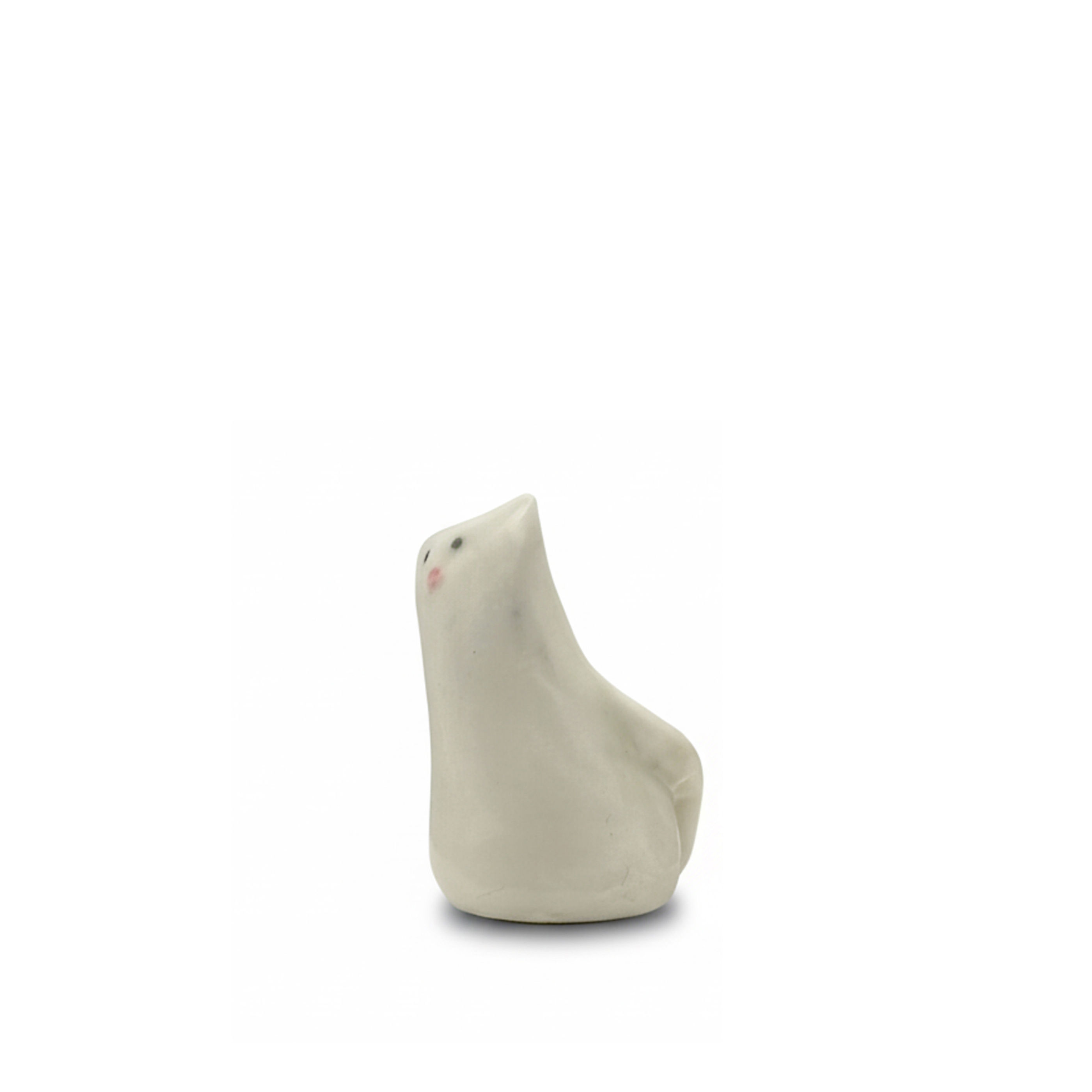 "Wee White One" Miniature Porcelain Cat — Crafty Lil Creatures