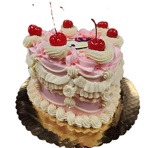 Pink & White Vintage Heart Cake