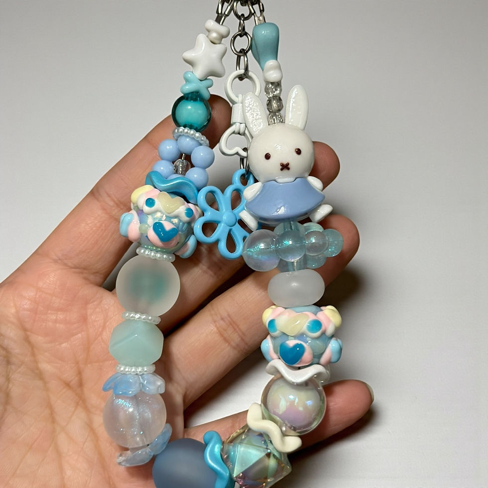 Thumbnail: Miffy phone strap chunky strawberry and clouds 