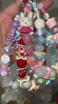 Thumbnail: Miffy phone strap chunky strawberry and clouds 