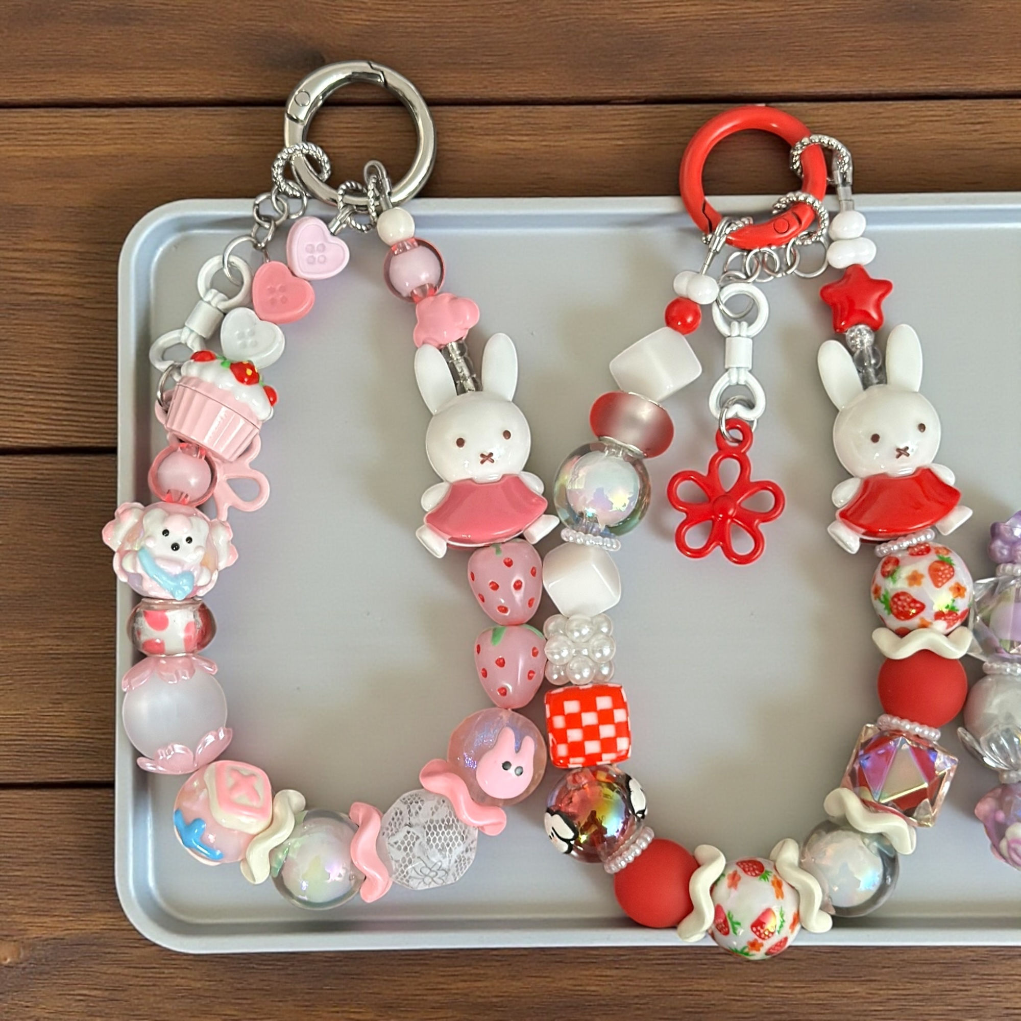 Miffy phone charm wristlet kawaii keychain  bag accessories pastel colorful chun