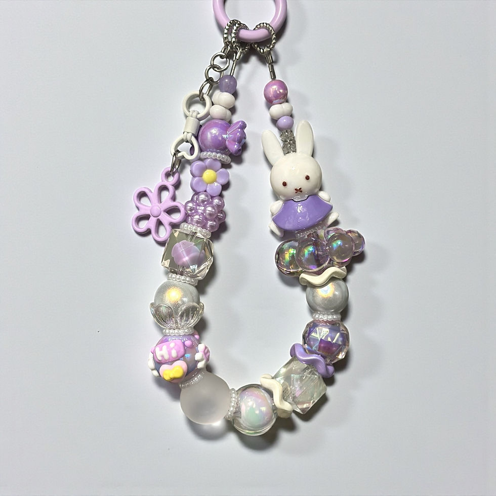 Thumbnail: Miffy phone strap chunky strawberry and clouds 