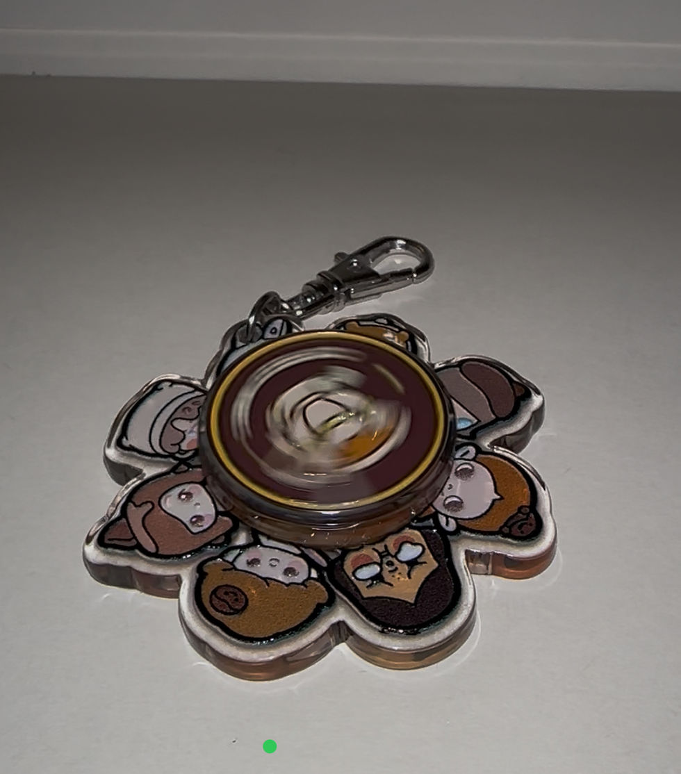 Thumbnail: Fidget Spinner Keychain Phone Charm - Coffee Theme