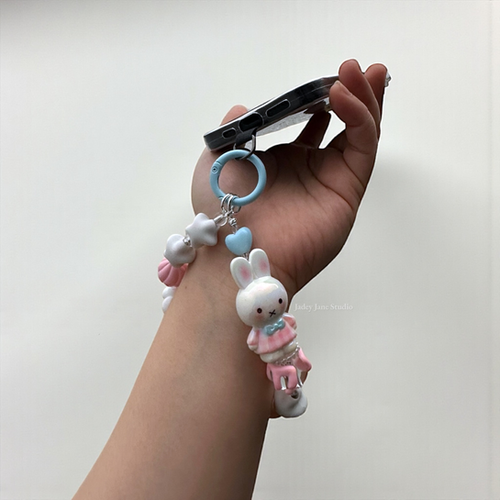 Pastel Miffy Phone Strap Wristlet 3D Bunny | Jadey Jane Studio