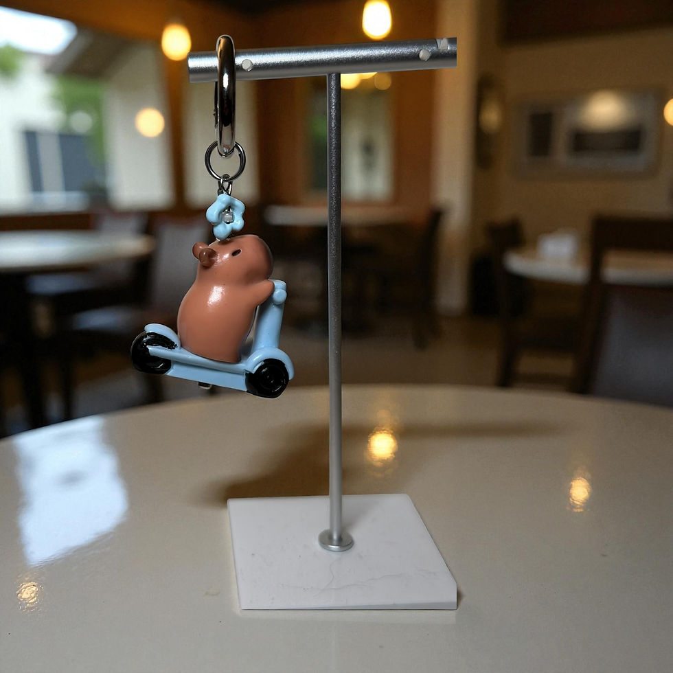 Thumbnail: Capybara Scooter Keychain  