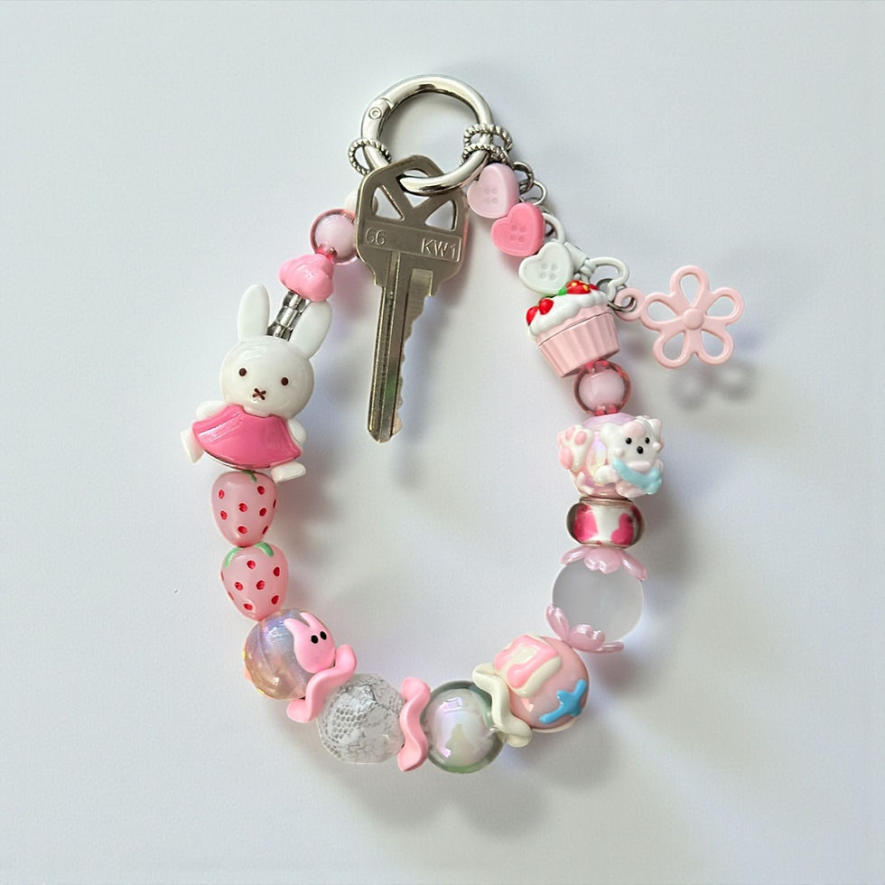 Thumbnail: Miffy phone strap chunky strawberry and clouds 