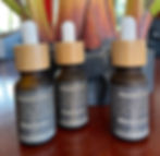 Heavenly Pure Blue, Pink and White essential oil bottles