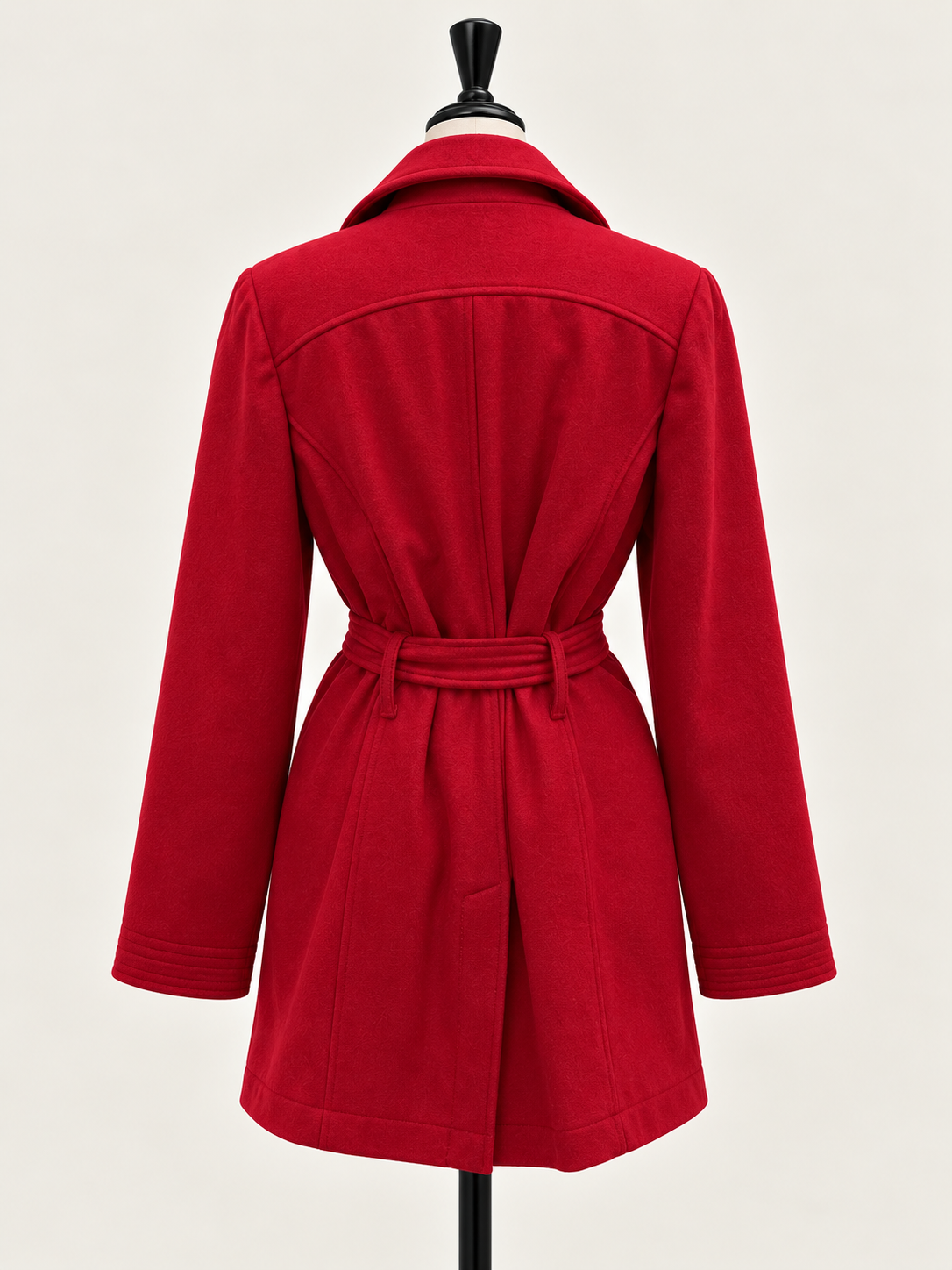 Old Navy Wool-Blend Red Belted Peacoat