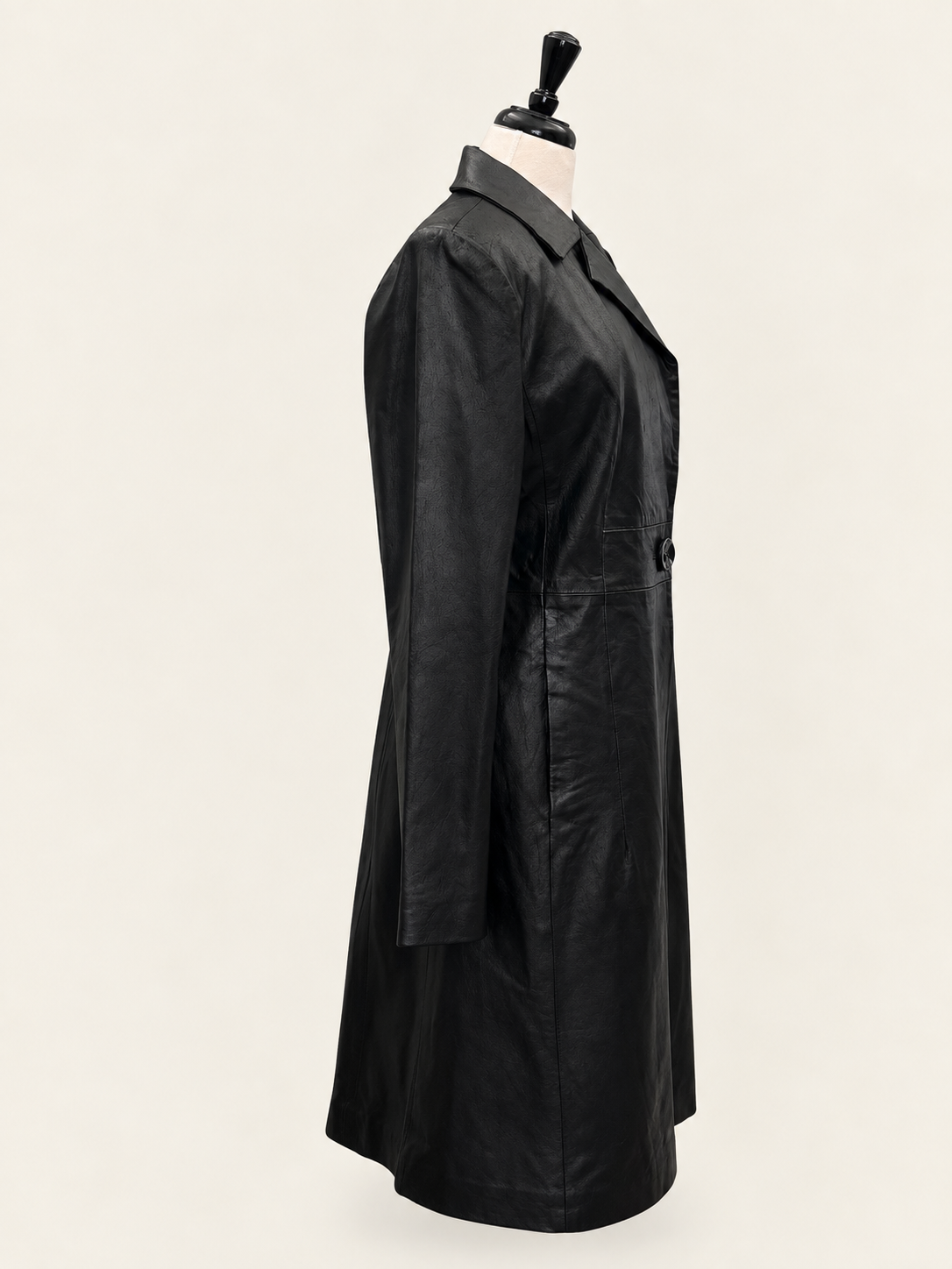 Terry Lewis Classic Luxuries Black Genuine Leather Coat
