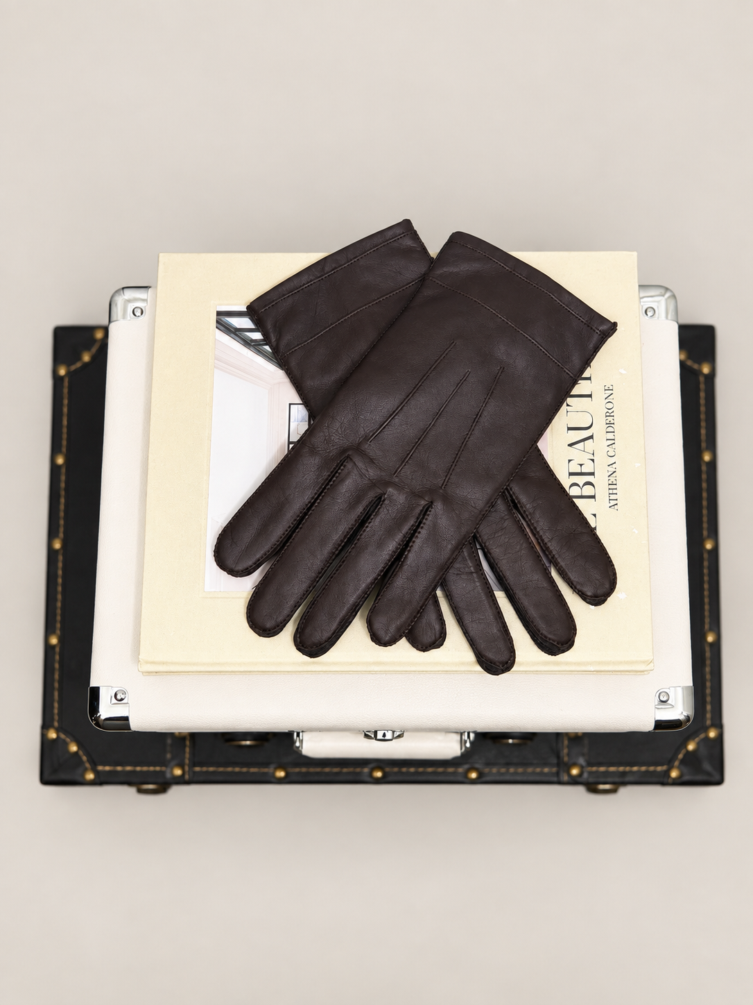 Vintage Aris Brown Genuine Leather Gloves